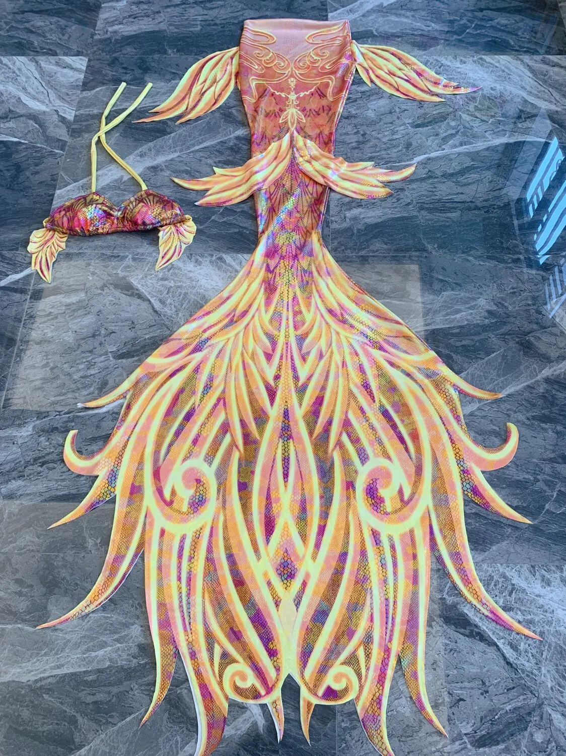 Original Mermaid Australian Webbed Tail Aquarium Mermaid Diving Photoshoot Swimsuit Customized Hot Stamping Mermaid Tail Set