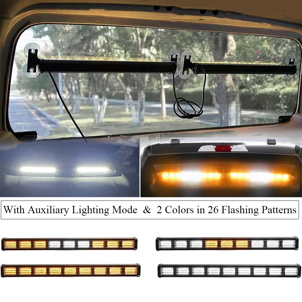 12-24V  LED Car Front Windshield   Emergency Strobe Light 2 In 1 Safety Warning Hazard Flashing Lights Signal Lamp