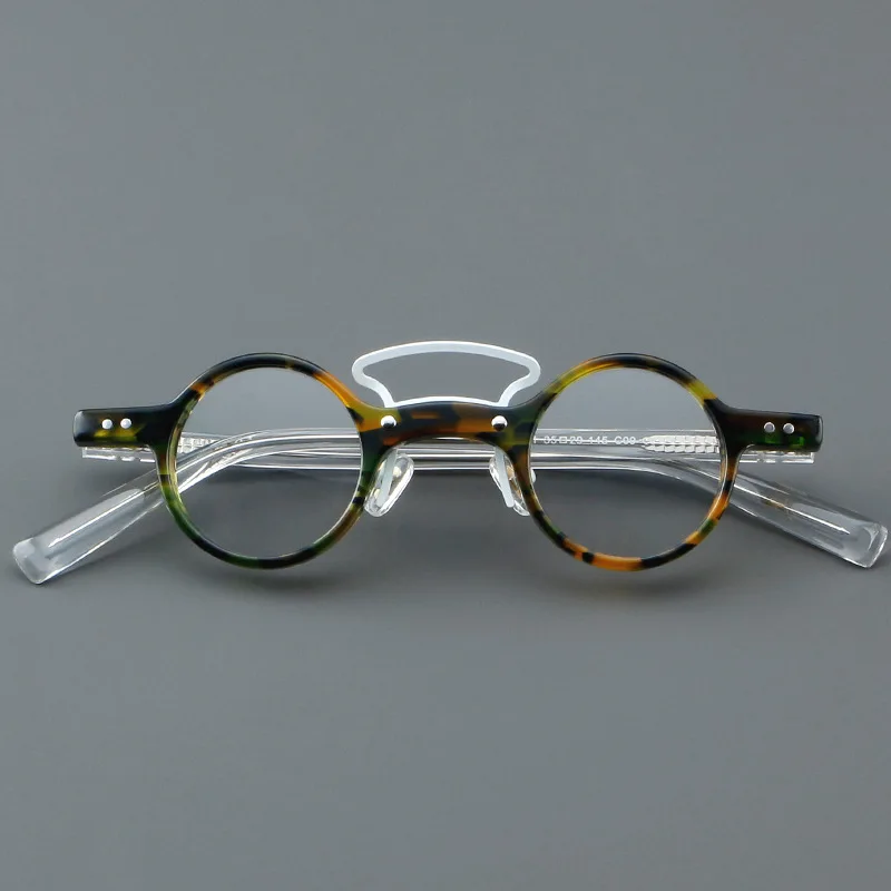 Acetate Small Frame Glasses Round Retro Men Optical Prescription Eyeglasses Classic Women Myopia Reading Computer Office Eyewear