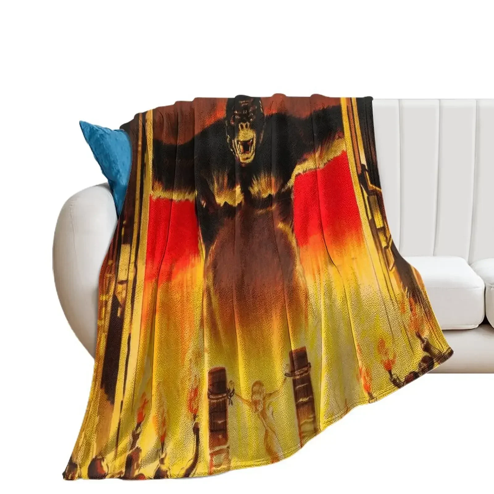 

Vintage King Kong Movie Poster Throw Blanket Blankets For Baby heavy to sleep manga For Sofa Thin Blankets