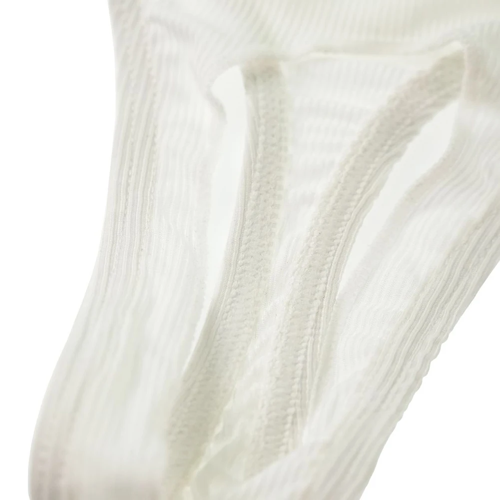 

Men's Erotic Underwear Low Waist Open Hole Thongs Briefs Breathable T-back Open Pouch Cock Ring Underpants