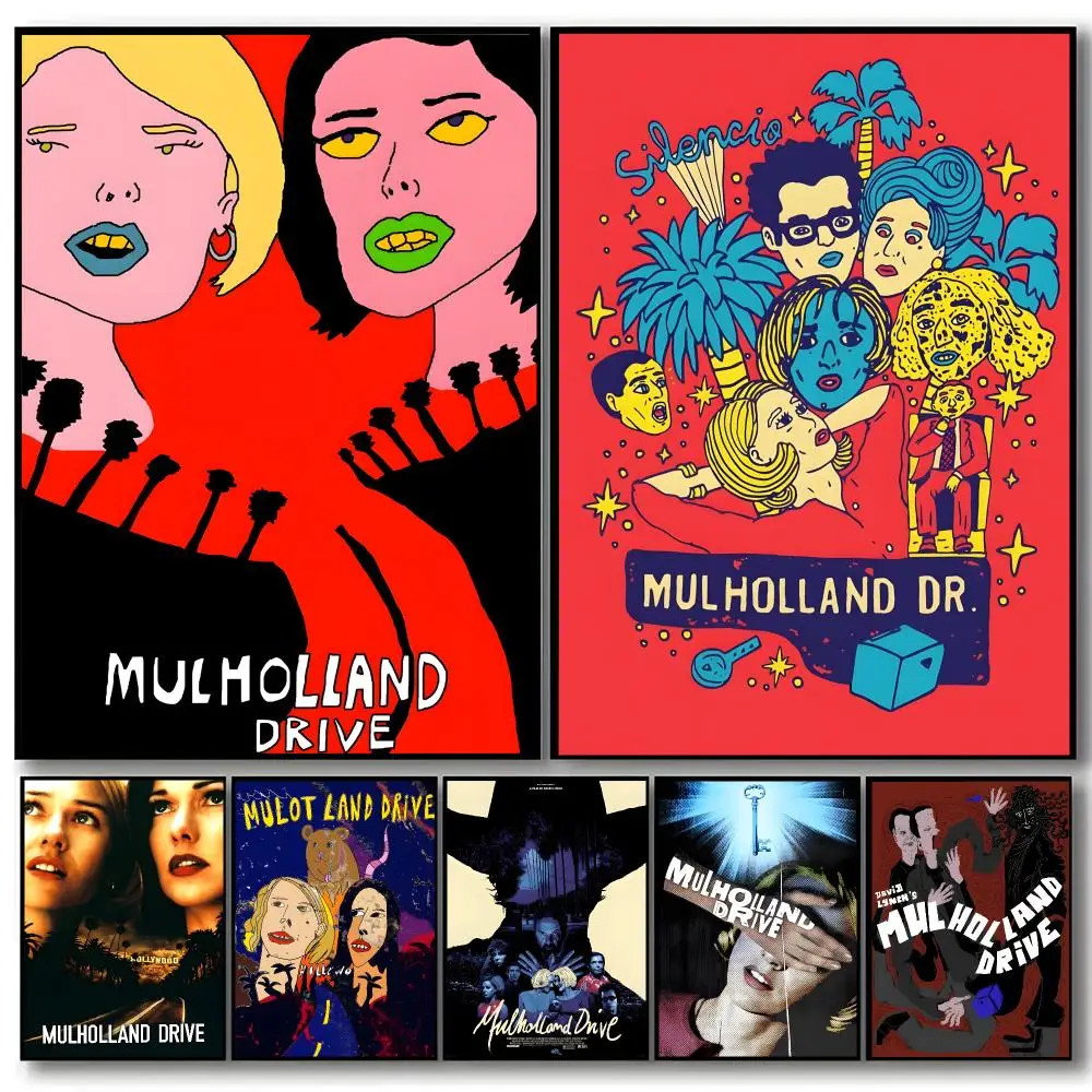 Movie Mulholland Drive Poster Self-adhesive Art Waterproof Paper Sticker Coffee House Bar Room Wall Decor