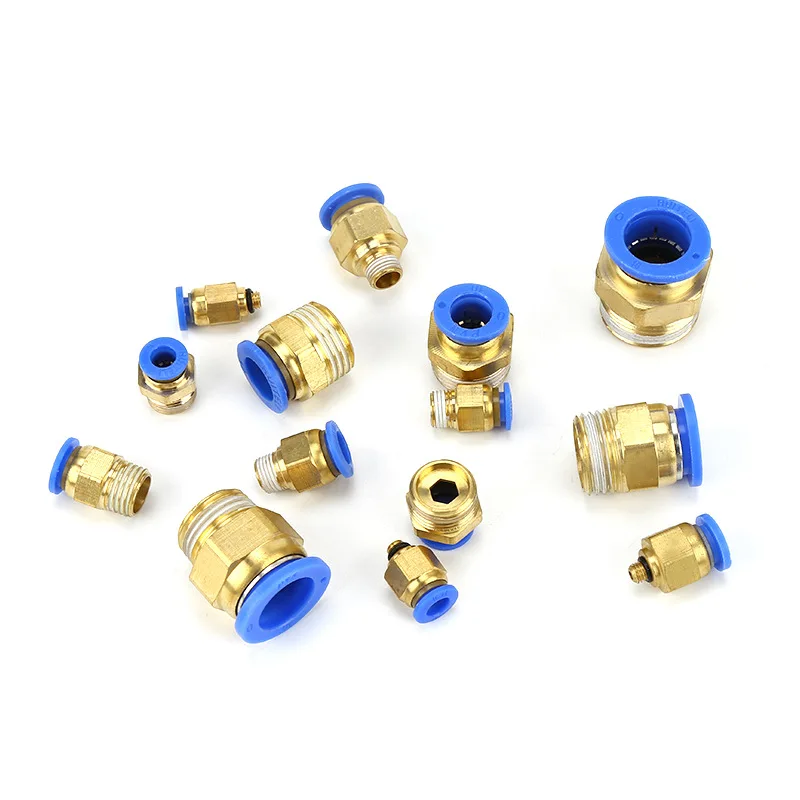 M5 M6 M8 M10 M12 M14 M16 M20 Metric Male Thread Straight Air Pneumatic Pipe Fitting Push In Quick Connector Tube OD 8mm