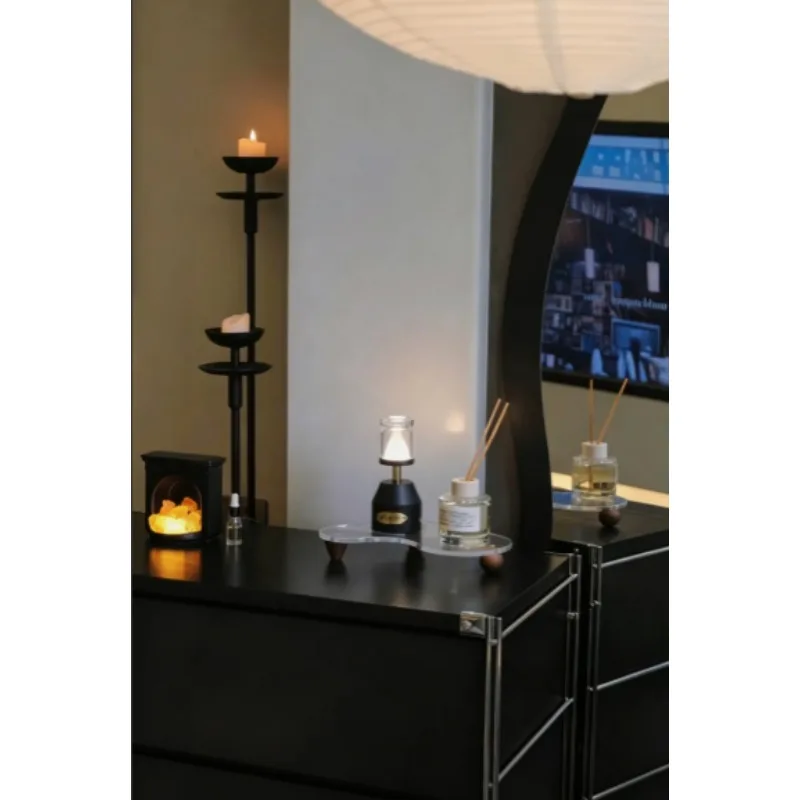 Modern Black Gold Luxury Table Lamp Minimalist Metal Bedside Desk Light Bedroom Living Room Hotel Decor Night Lamp