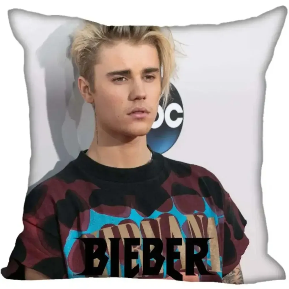 Best Justin Bieber 01 Pillowcase Wedding Decorative Pillow Cover Gift For Printed Pillow Cases 40x40cm 16x16In 45x45cm 18x18Inch