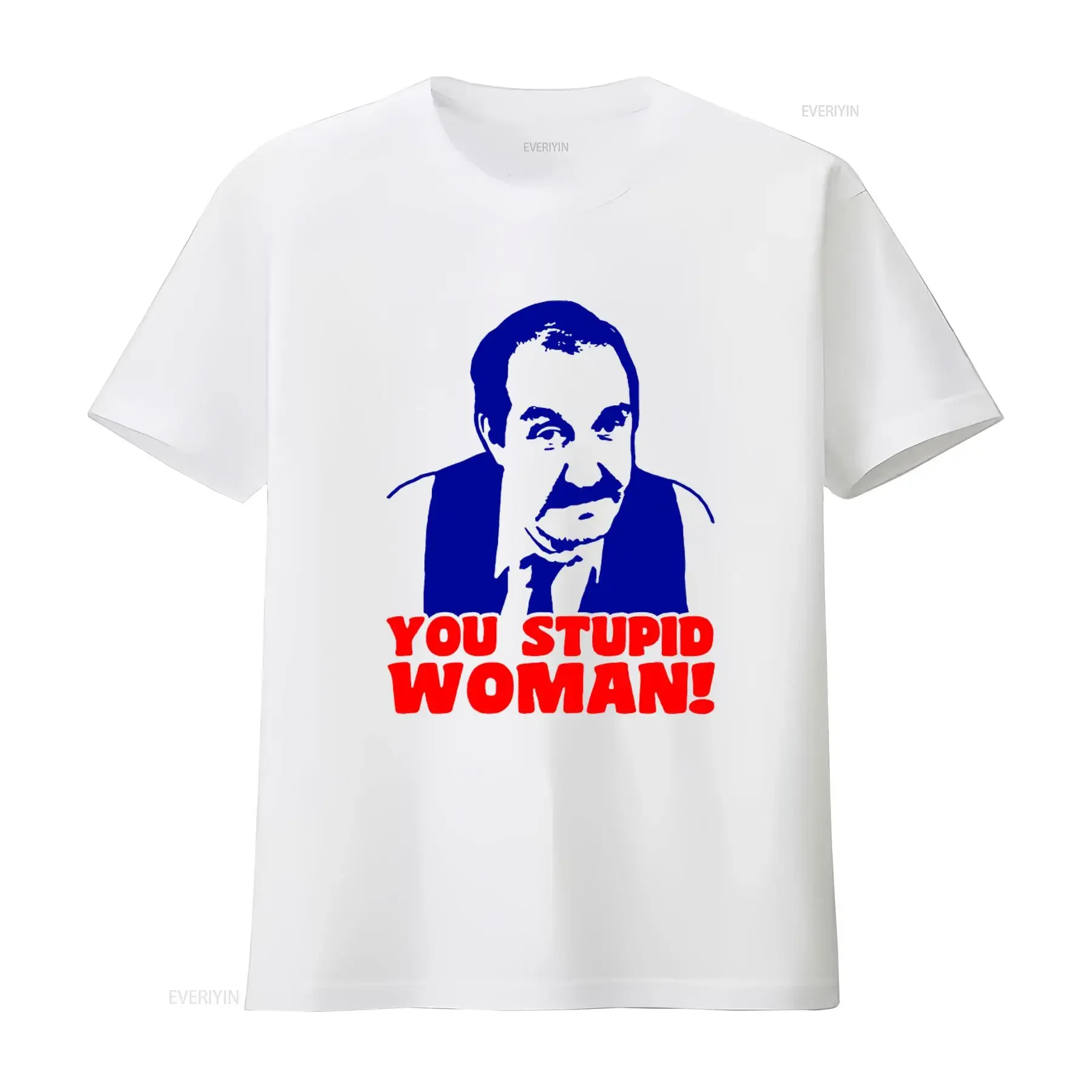 Allo Rene Artois Gorden Kaye You Stupid Woman Print T Shirt vintage Washed Soft Versatile Top For Everyday Wear