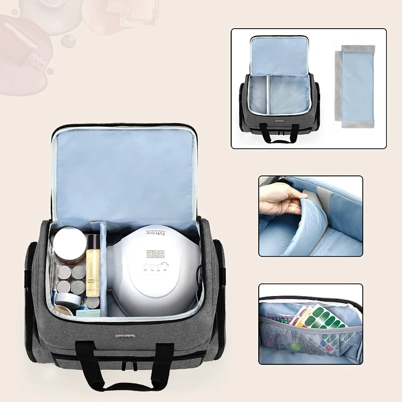 Portable 3-Layer Nail Polish & Essential Oil Storage Bag Multi-Function Women's Large Capacity Organizer Storage Shoulder Bag