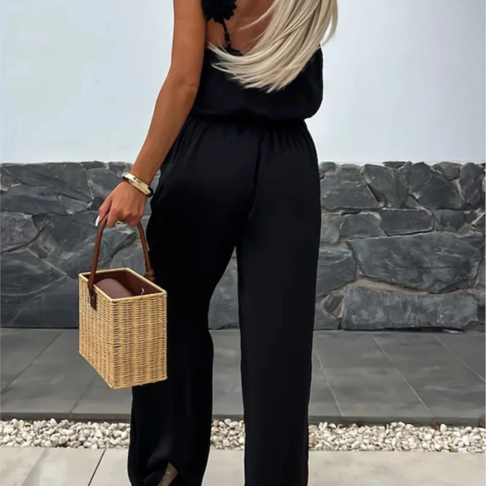 Spring Summer Sexy Suspender Jumpsuit For Women\'S Fashion Waist Relaxed Sleeveless Vacation Female Elegant Jumpsuit Pants 2024