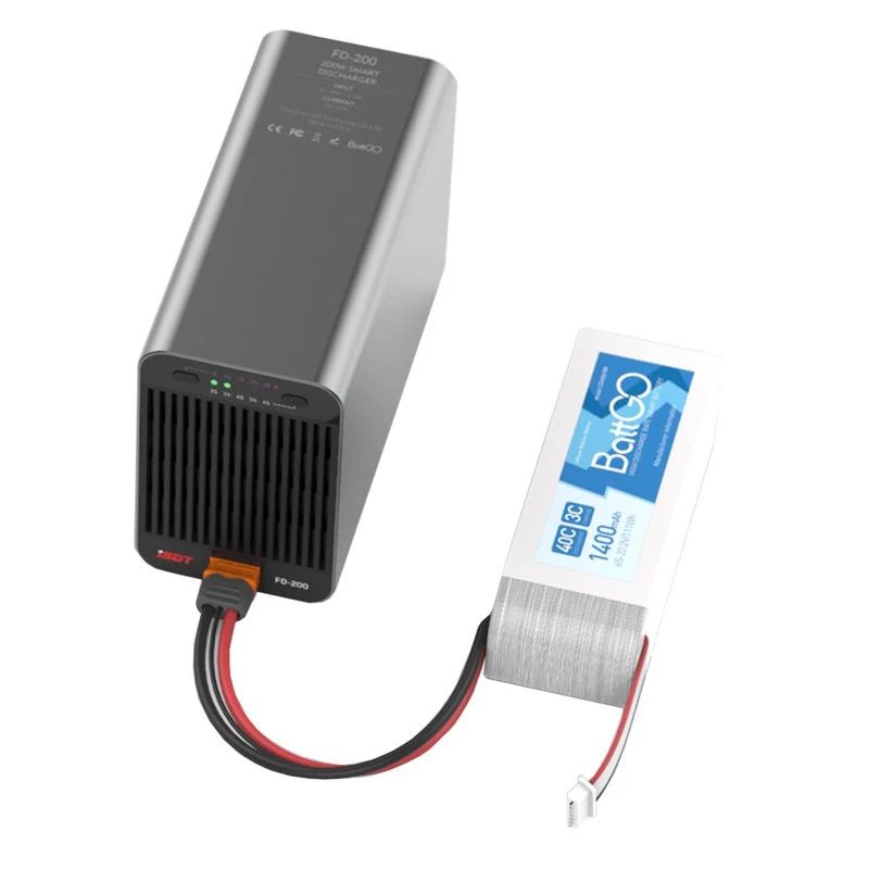 

ISDT FD-200 FD200 200W Smart Control Discharger Support 2-8S 5/10/15/20/25A Lipo Battery Wireless APP Control Discharger RCDrone