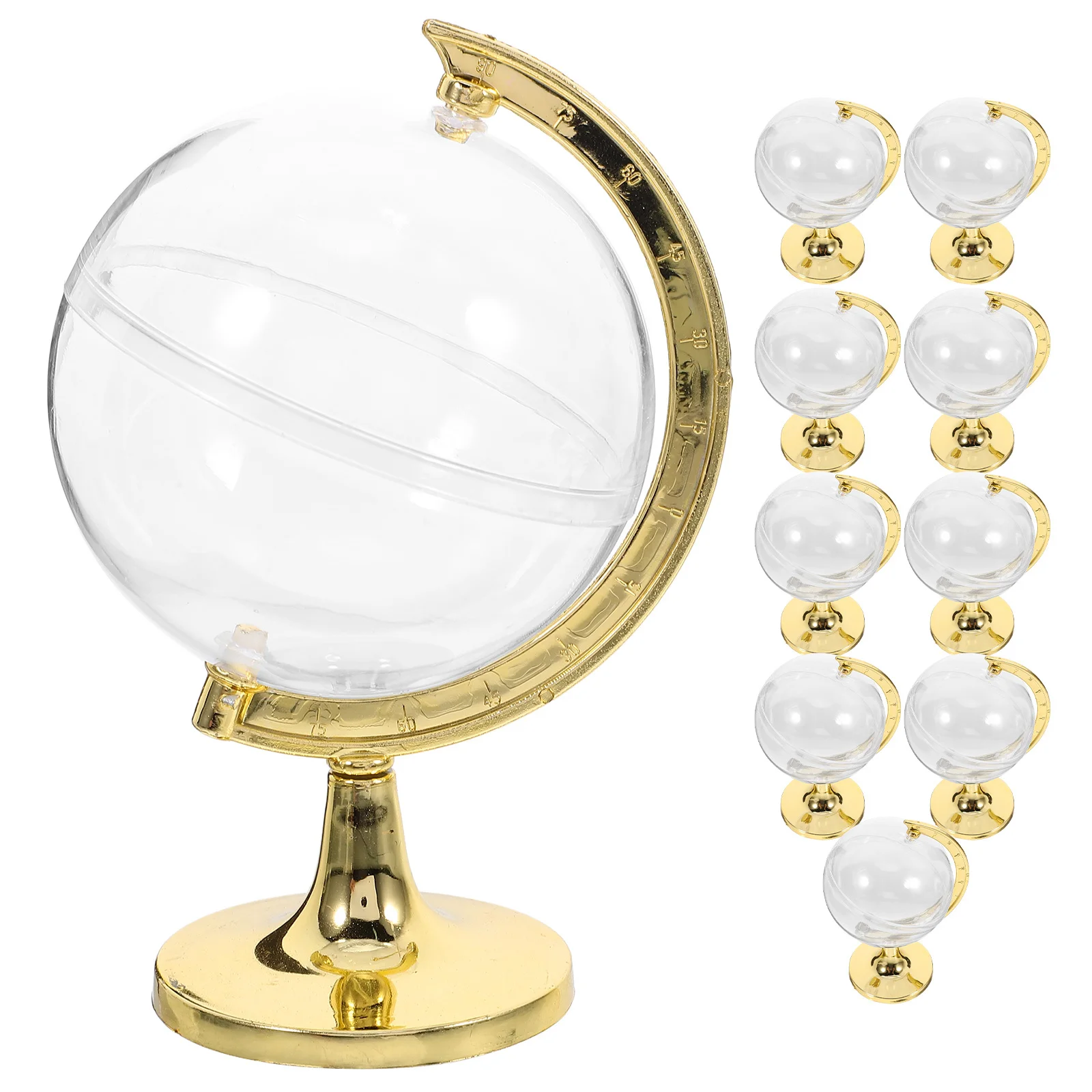 

10Pcs Globe Candy Boxes Plastic Elegant Storage Boxes for Party Wedding Candies Gift Small Favor Containers