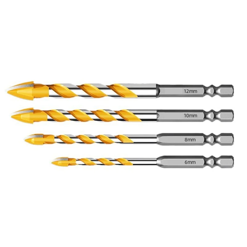 

AB66-1Set Четырехлопастная эксцентриковая дрель для сверления плитки в бетоне Супертвердая кривая головка Сухая головка высокой твердости