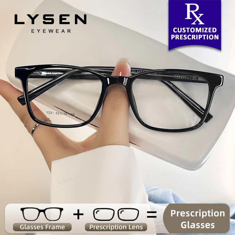 

LYSEN Fashion Rectangle Women Anti Blue Light Prescription Glasses Texture Anti-Reflective Customization Photochromic Eyeglasses