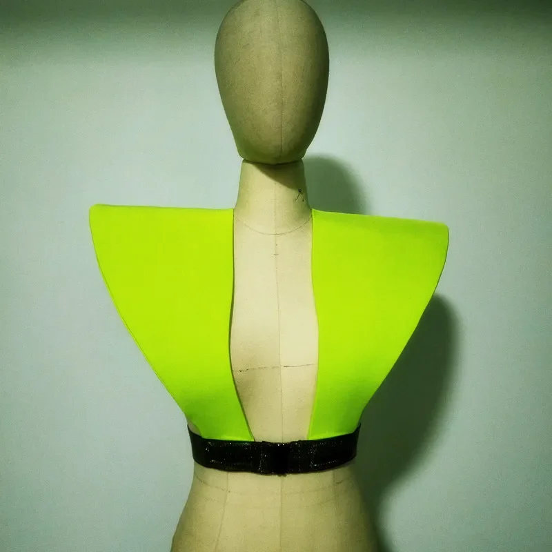 Men Women Shoulder Pads Green Red Flying Shoulder Vest Nightclub Dj Ds Jazz Outfit Stage Performance Gogo Accessories