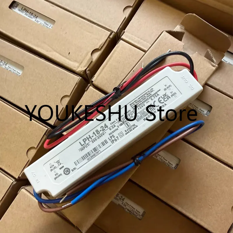 LPH-18-24 waterproof power supply AC180-264V DC24V 0.75A IP67 waterproof suitable for LED lighting, advertising light boxes, etc