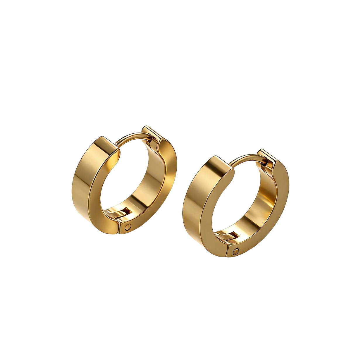 

Stainless Steel Hoop Earrings for Men Women - Gold Silver Huggie Style, Hypoallergenic Waterproof Non-Fading Jewelry