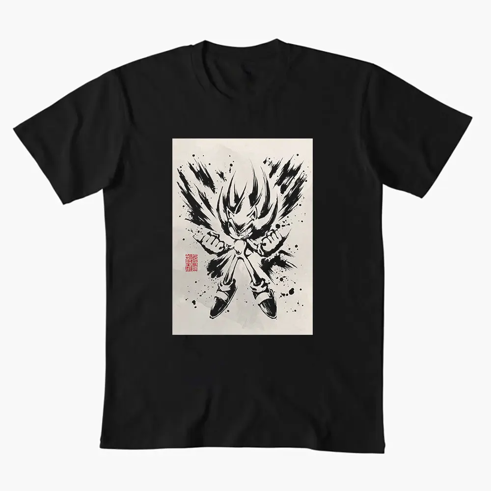 

Inked 0308 Sonic The Hedgehog Shadow Character Paint Graphic T-Shirt Y2K clothes Cartoon tee Short Sleeve Apparel All size tops