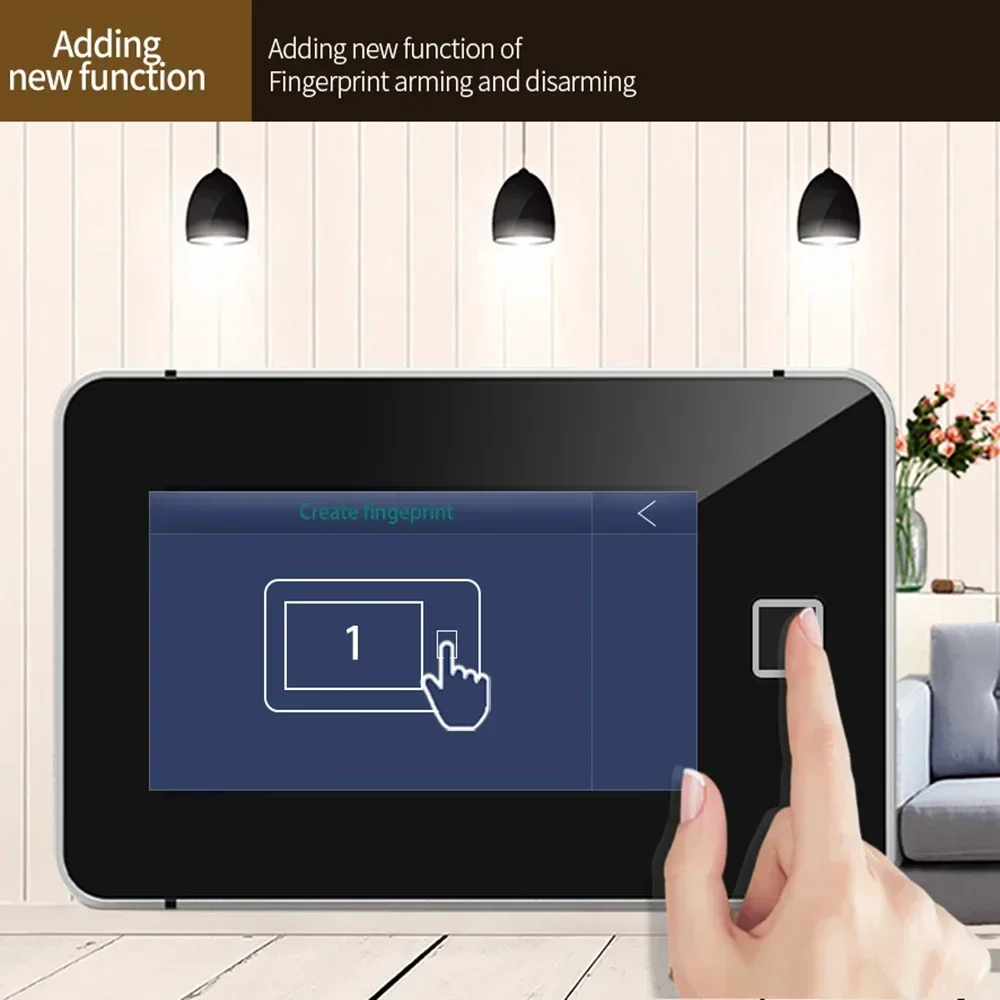 ZONAN G60 Tuya WiFi Gsm Security Alarm System Temperature Humidity Display Fingerprint Arming Apps Control Wireless Alarm Kit