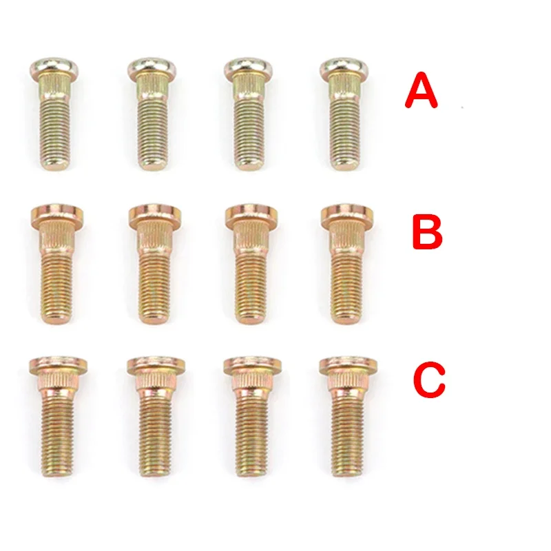 

4PCS M10x1.25 10.9 Steel Spline Wheel Stud Bolts, Heavy Duty Hub Rim Screws Universal Replacement for ATV UTV Go Kart Buggy Quad