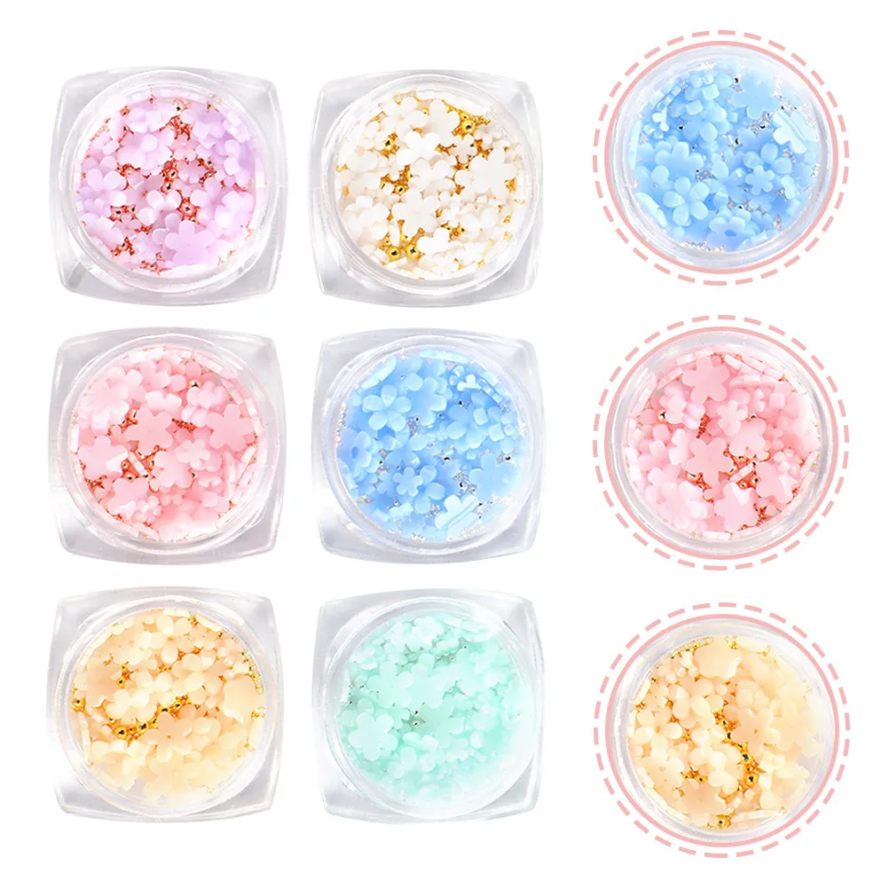 6 Boxes Sunflower Resin Charms Nail Art Accessories for Women Flower Nail Charm Manicure Decoration Supplies Manicure Charm