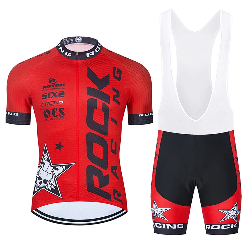 Summer 2025 ROCK RACING Cycling Jersey 20D Bib Set MTB Bicycle Clothing Ropa Ciclismo Bike Wear Men\'s Short Maillot Culotte Suit