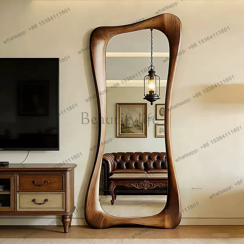 

American retro floor mirror household wall-mounted medieval full body mirror French