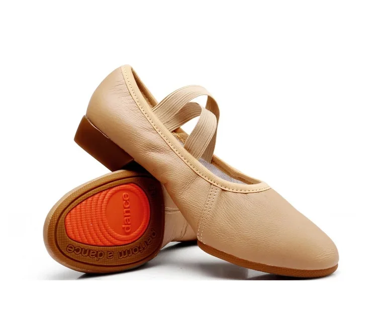 

Women Footwear Modern Ballet Dance shoes Genuine Pig Leather Jazz Dance Shoes Split Rubber Sole Boy Girl