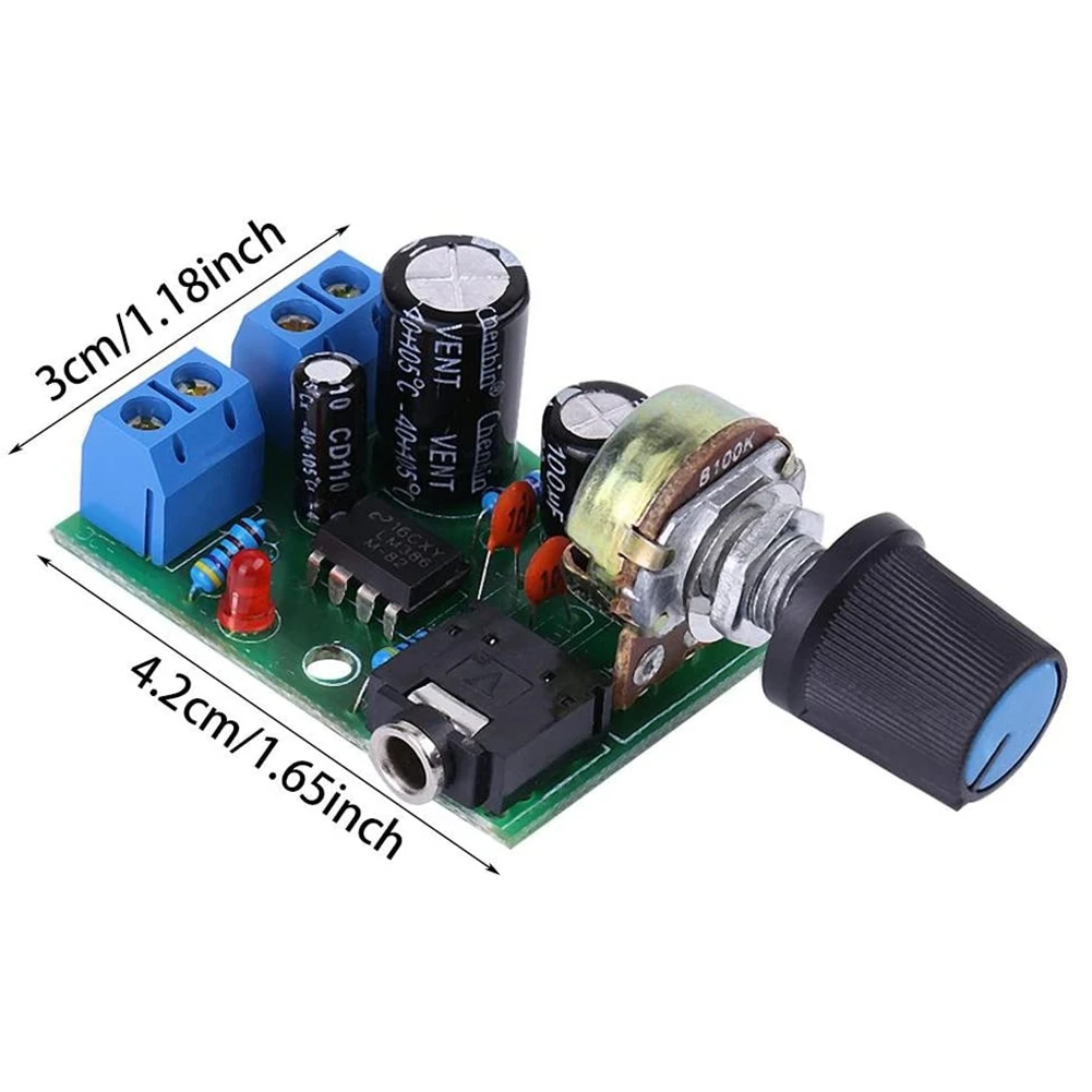 لوحة مضخم صوت سوبر ميني للسماعات ، LM386 ، 3V-12V ، مكبر صوت W-10W ، استهلاك طاقة ضوضاء منخفض ، نظام صوت سهل الاستخدام