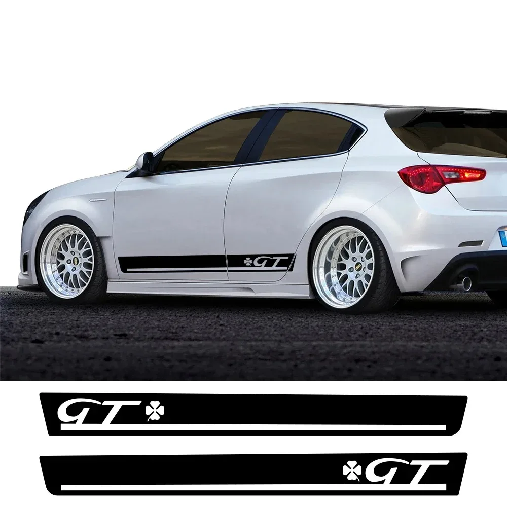 

2pcs Car Side Skirt Vinyl Film Stickers GT Styling PVC Decor Decals For Alfa Romeo Giulietta Auto SUV Tuning Accessories