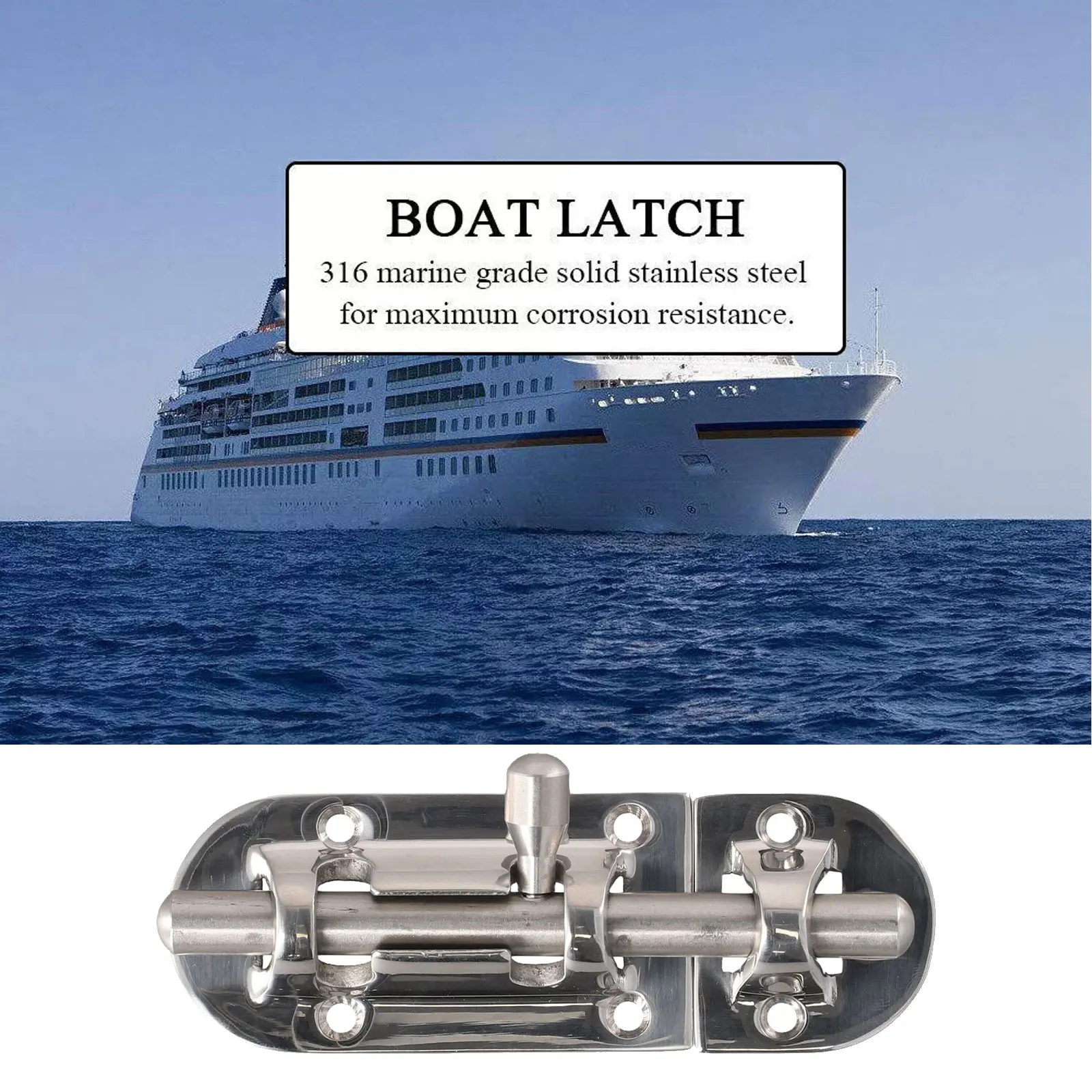 110mm 316 Stainless Steel Marine Door  Window  Lock  Latch  Slide Barrels  Bolt Clasp Sliding Hasp Locks Push Pull Toggle Buckle