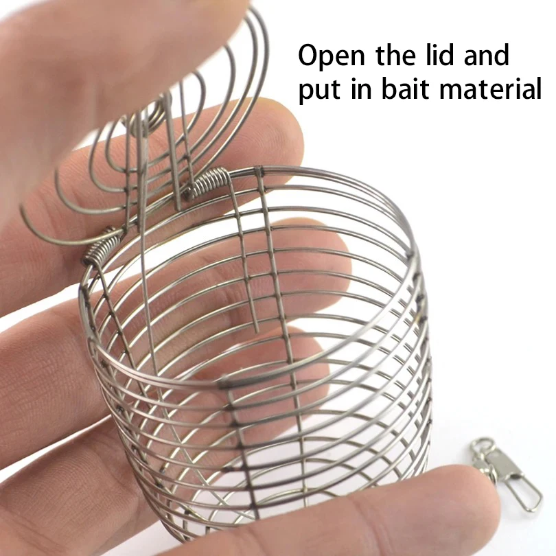 2/4pcs Fishing Bait Trap Cage Stainless Steel Wire Fishing Lure Cage Increase Catch Rate Fishing Accessories Feeder Holder