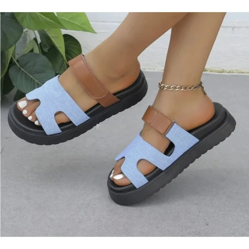 Rome Slippers Women Luxury Flats Platform Shoes Summer Open Toe Beach Flip Flops Fashion Slingback Sandals Walking Mujer Slides