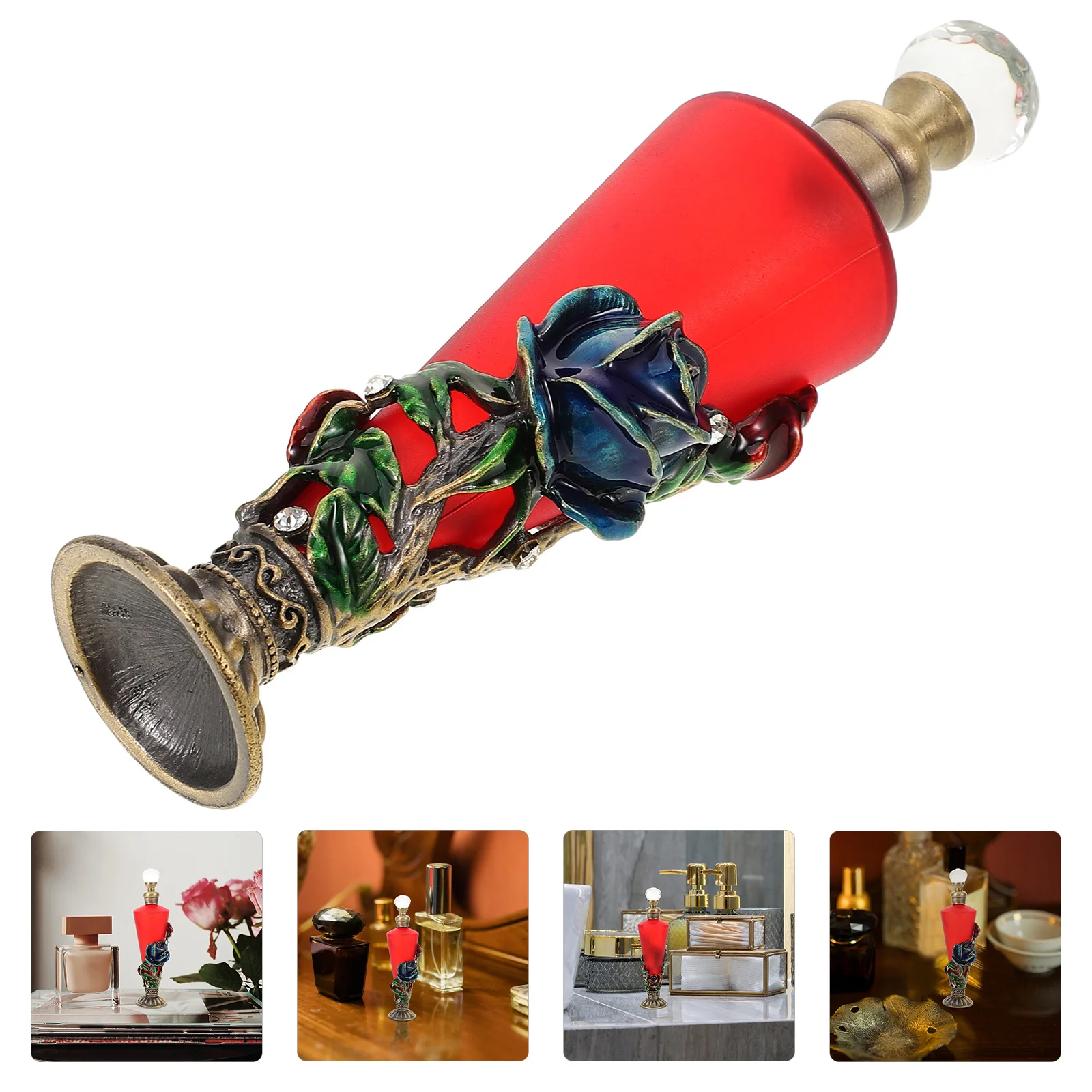 زجاجة عطر صغيرة قابلة لإعادة الملء، زجاجة عينة من سبائك الزنك الزجاجية، تصميم أنيق، حاوية رائحة بحجم السفر الشخصي #3