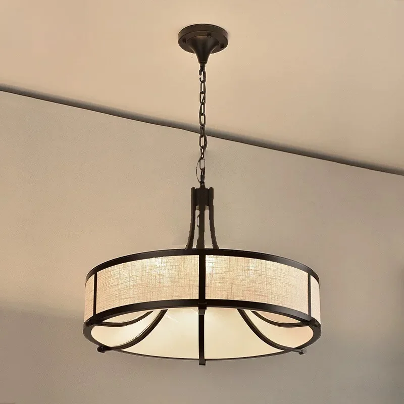 New Chinese-style three-dimensional circular annular simple chandelier, model room study living room  custom dining chandelier