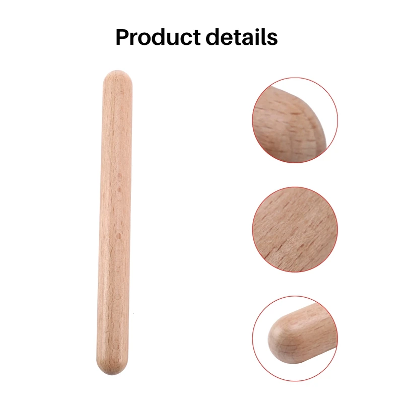 8 Pairs Classical Wood Claves Musical Percussion Instrument Natural Hardwood Rhythm Sticks Percussion Rhythm Sticks Children Mus