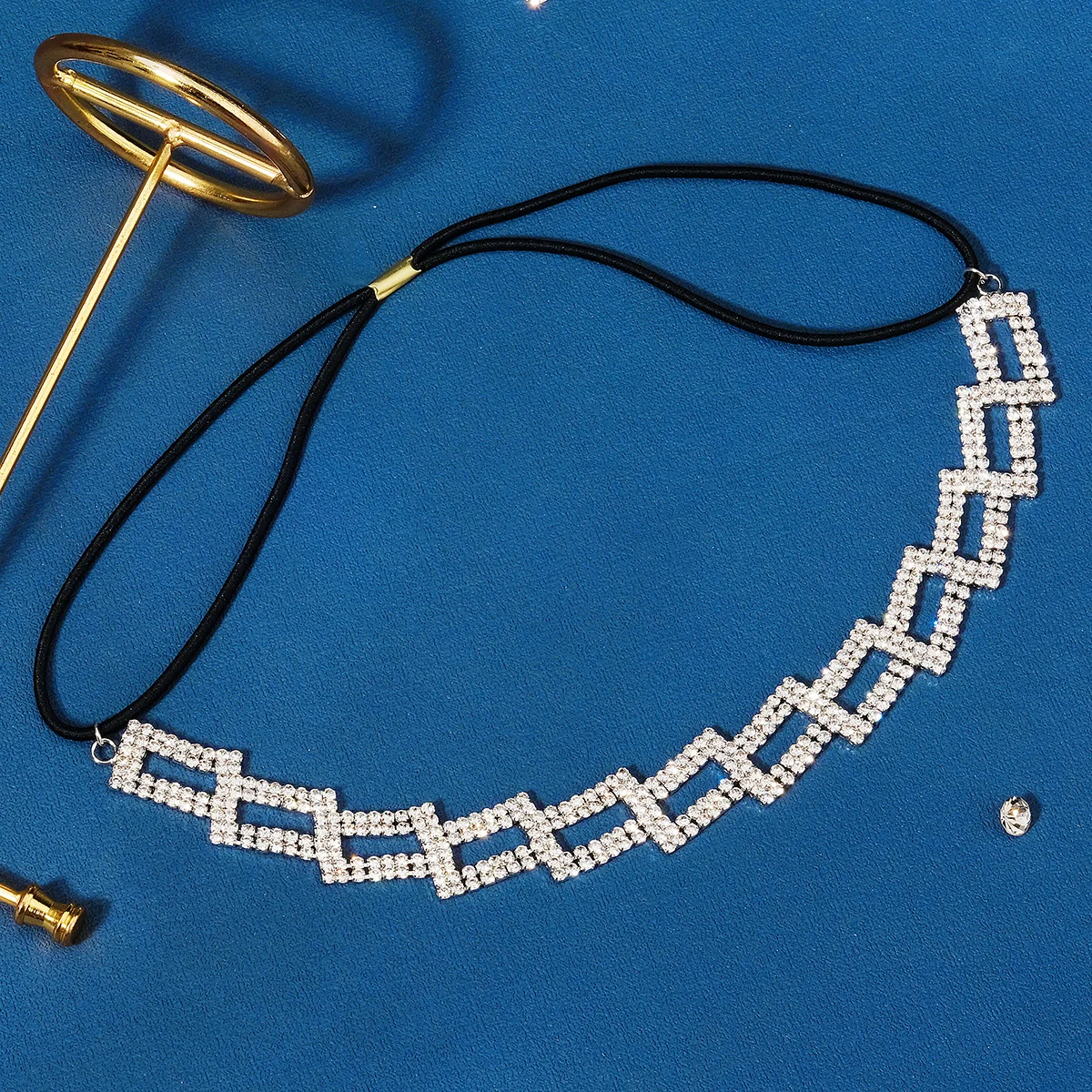 Volldiamant-Haarband mit Krallenkette, klassisches Stretch-Stirnband für Damen und Mädchen, Party-Tiara der Königin, Schmuckzubehör – Detail 11