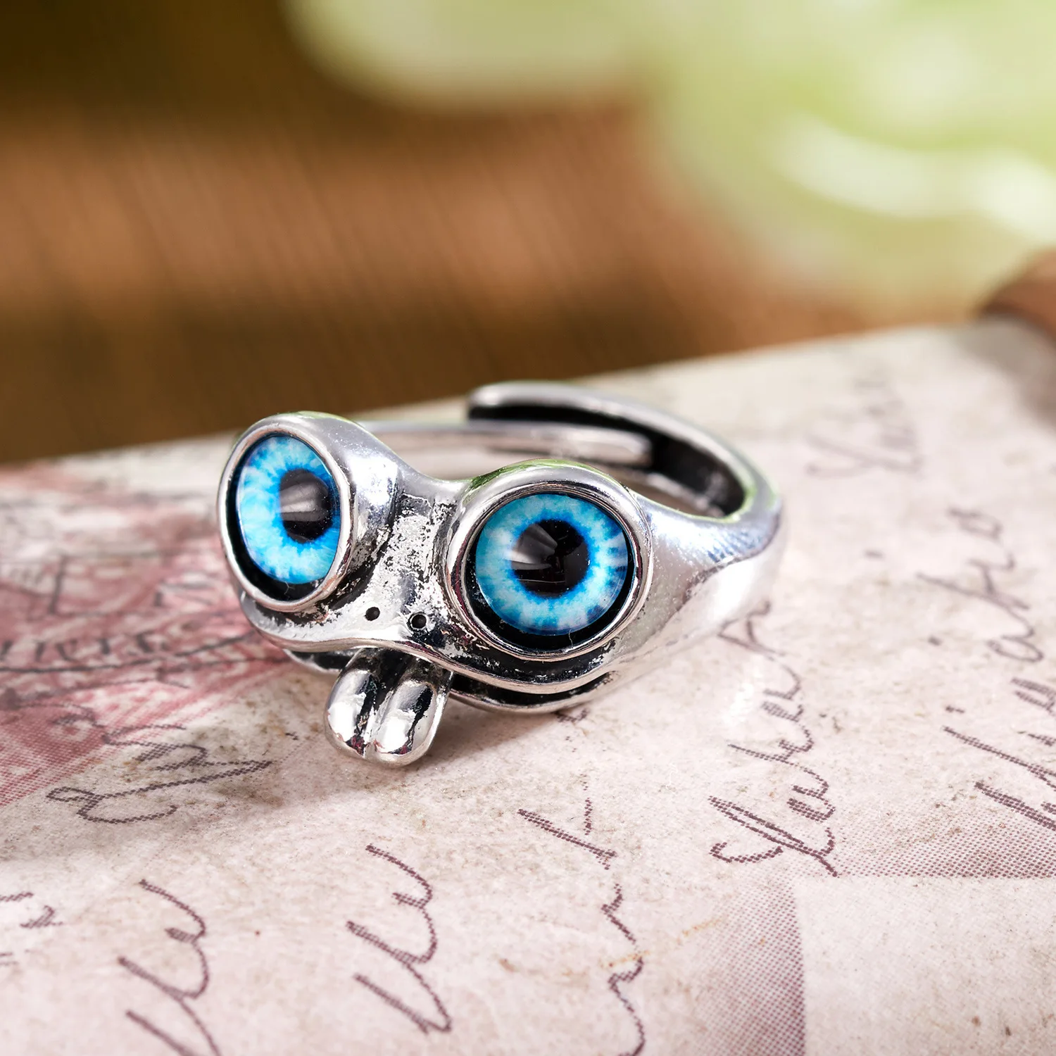 

Vintage Punk Frog Opening Rings for Women Men Fashion Funny Animal Adjustable Finger Ring Goth Party Jewelry Gifts