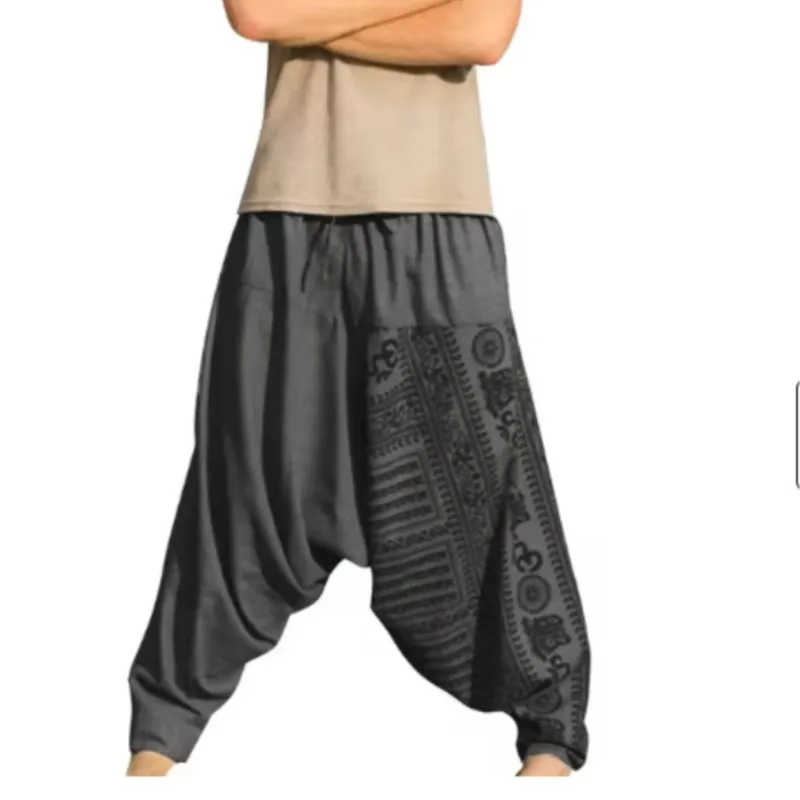 بنطلون رجالي من القطن والكتان ، ساق واسعة ، طول كامل ، أنيق ، صلب ، خصر مرن ، كلاسيكي ، سروال ، الربيع ، الخريف ، #4