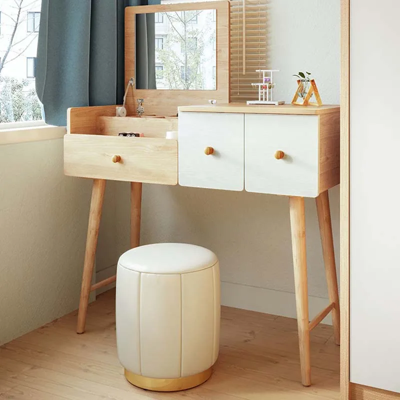 

Nordic Stool Box Dresser Eithe Drawers Storage Modern Wooden White Dressing Table Makeup Living Room Comoda Pra Quarto Furniture