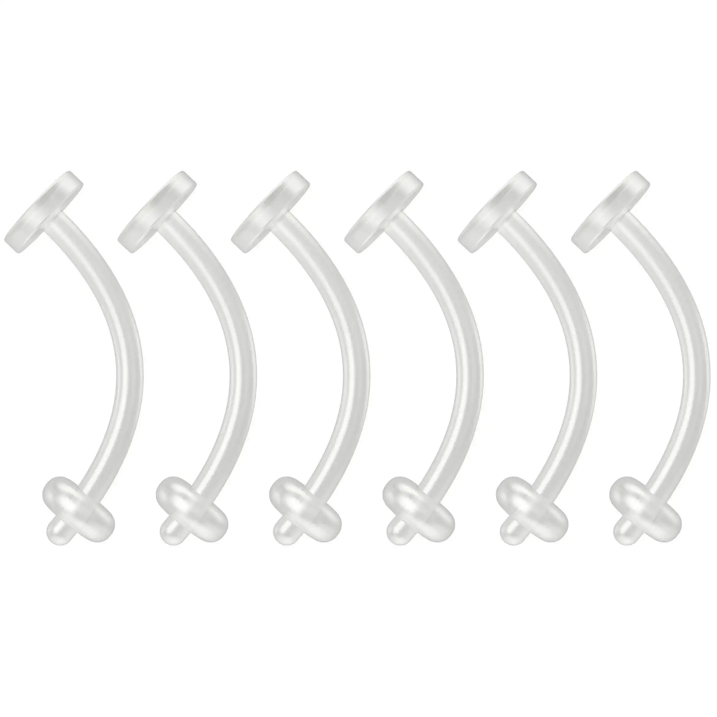 16G Lip Labret Retainers Belly Piercing Retainer Cartilage Flexible Clear BioFlex Curved Barbell Bioplast Jewelry Sleep Surgery