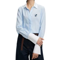 CHCH camisa de mujer bordada con flores elegante Primavera Verano blusas de mujer cuello suelto rayas Oficina Tops femeninos