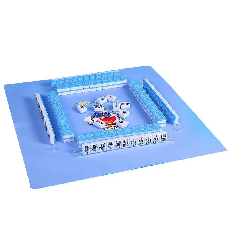 24mm Mini Pepa Pig Sanrio Hello Kitty Mahjong Board Game Set Entertainment Playing Cards Portable Pink Blue Mahjong Gioco Toys