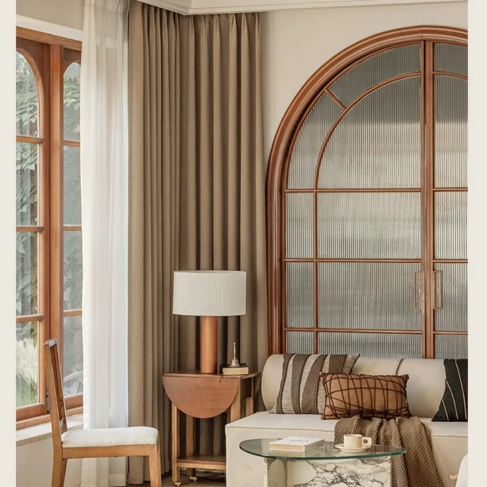 Chenille Curtains for Bedroom and Living room Customize Size Thermal Insulated Drapery Noise Reduction Room Darkening  Curtians