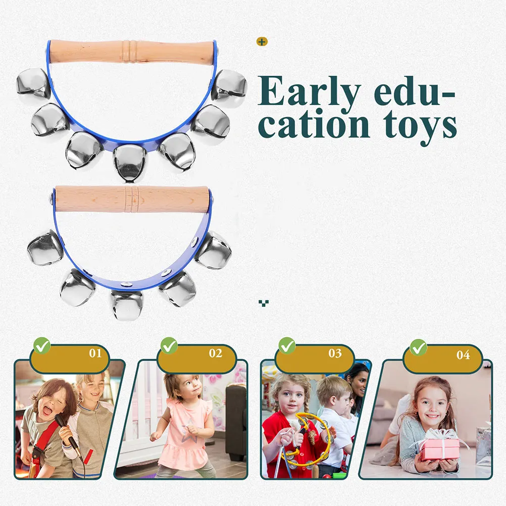 4 قطعة أدوات الموسيقى جرس اليد شكل السمكة المحمولة حفلة الرقص اليد تهز خشبية الحديد البلاستيك أدوات قرع #3