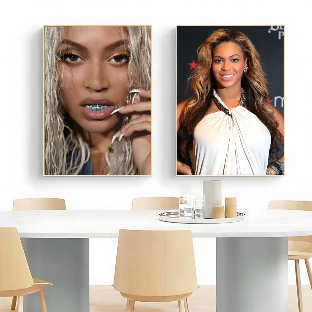 Pop Icon B-Beyonce Poster Frameless Peel-and-Stick Removable Wall Art Print