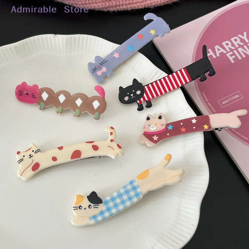 wCartoon Hair Clip Cute Cat Shape Side Bangs Clip Makeup Tools For Female Ladies Hairpin Girls Headwear Accessories Gifts