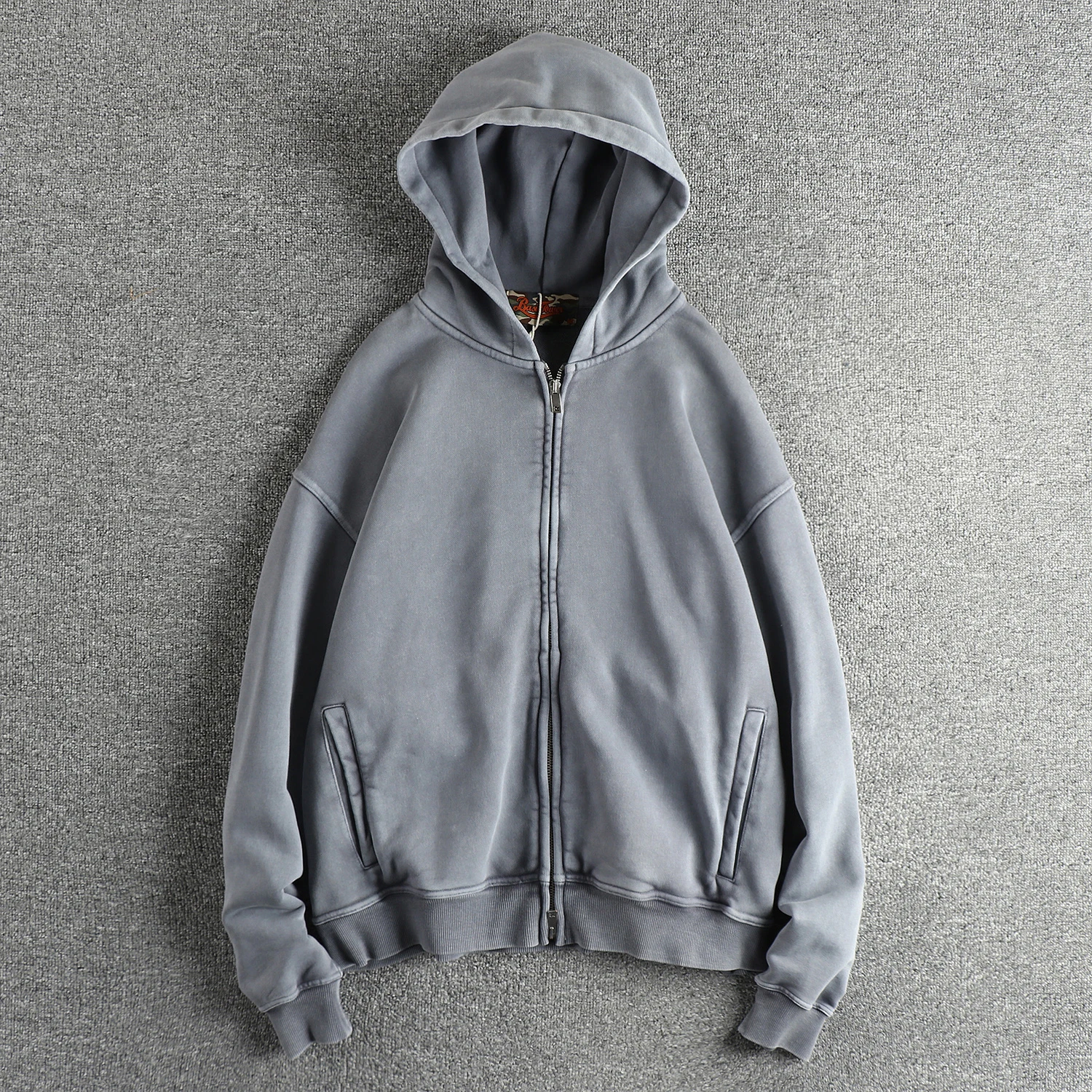 

Autumn and Winter New American Retro Long Sleeve Hooded Hoodies Men's High Street 100% Cotton Washed Old Cardigan Casual Coat