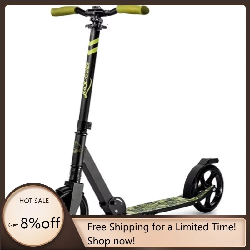 

STLF Black Water Print Pattern Adult Scooters With Suspension Kick Skateboard Big PU Wheels Scooter