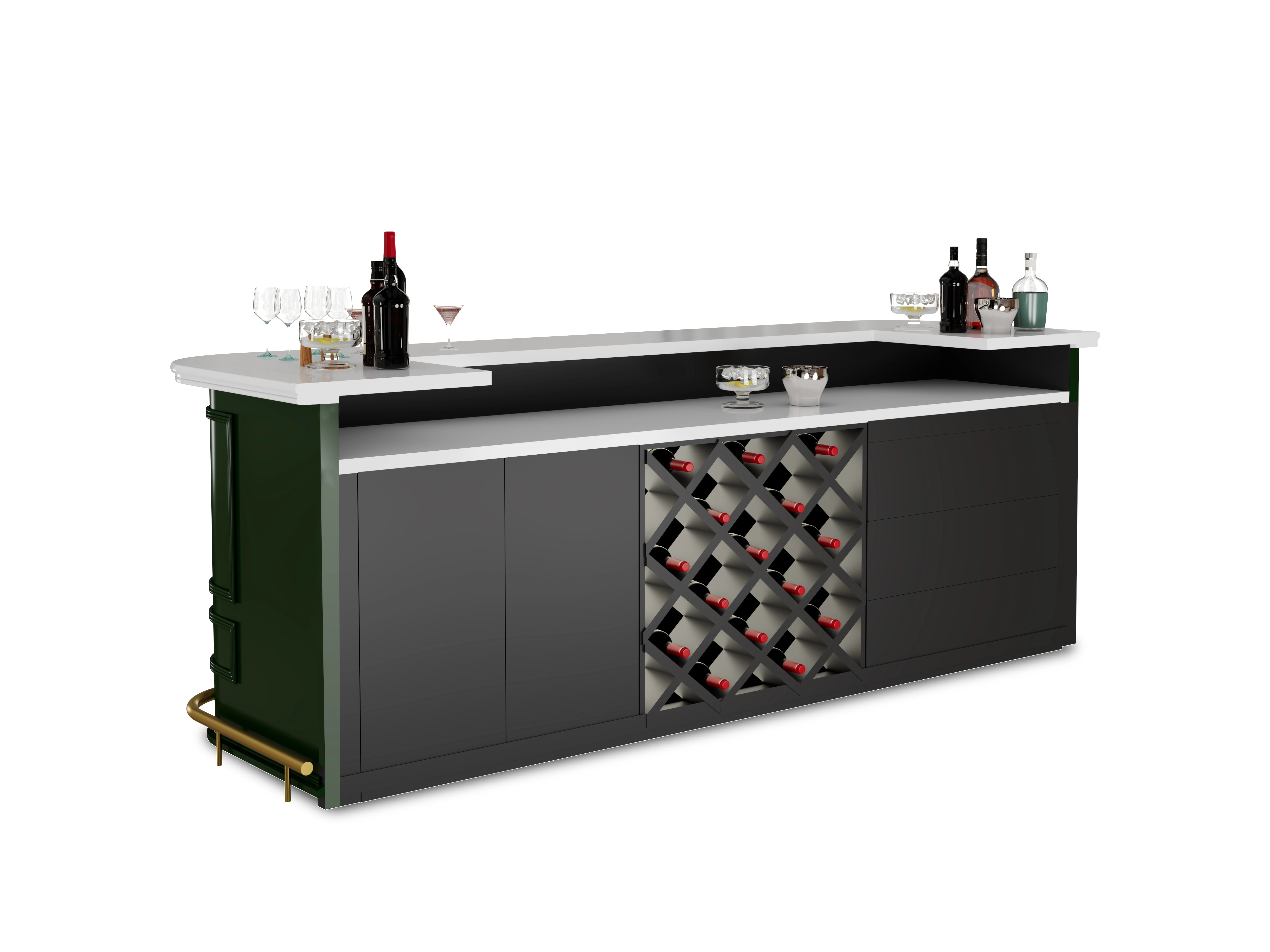 Velluto Bar Counter 8x2ft Home Luxury Bar Counter For Entertainment Space Home Bar Stone Counter Top