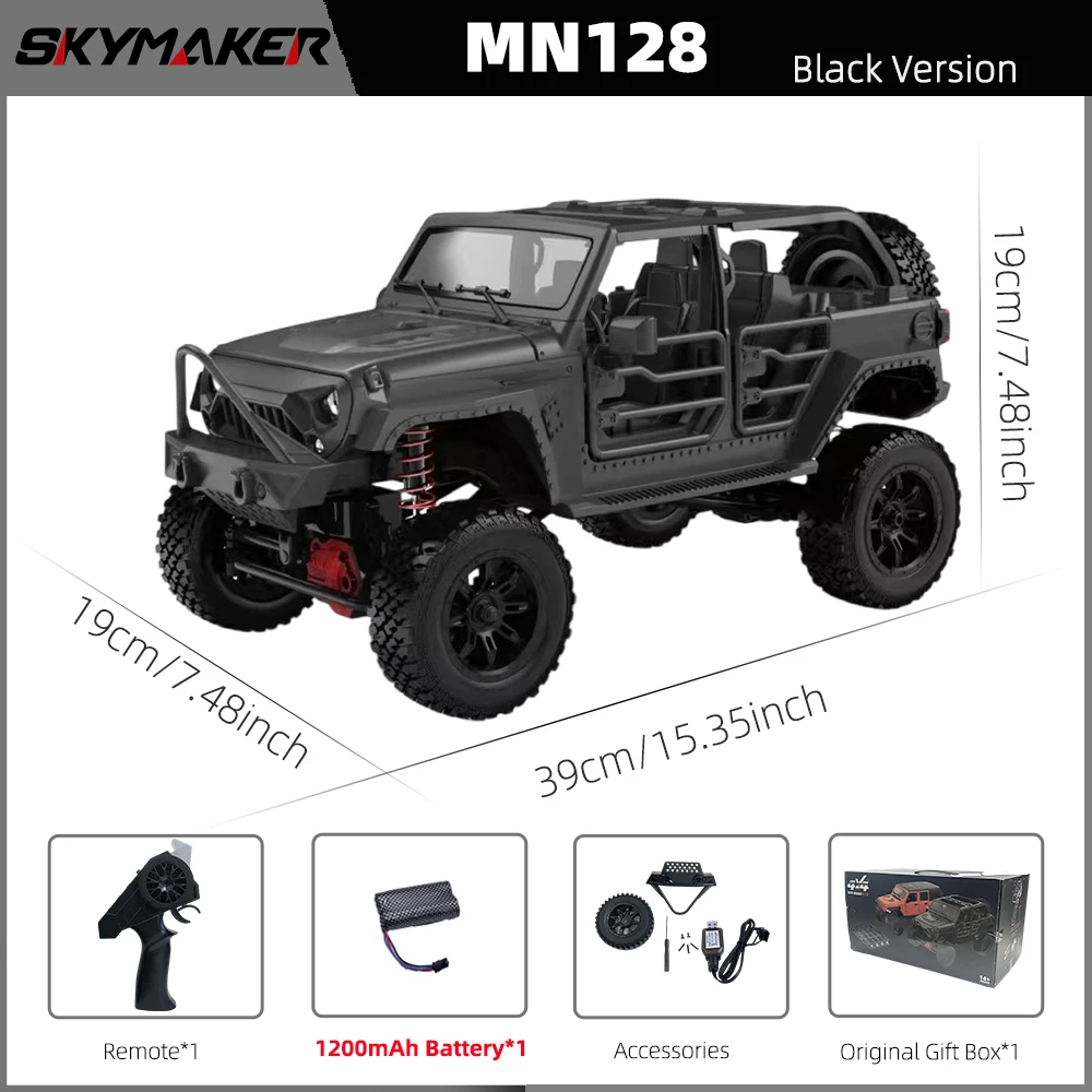 MN128 1/12 RC Car 4WD Jeep Model 2.4G Remote Control LED Light 4X4
