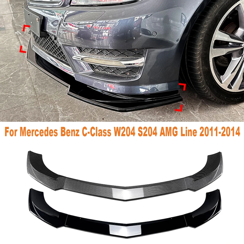 

Сплиттер для переднего бампера Mercedes Benz C-Class W204 S204 AMG Line 2011-2014